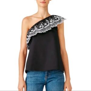 NEW Kate Spade One-Shoulder Cutwork Top Size XS